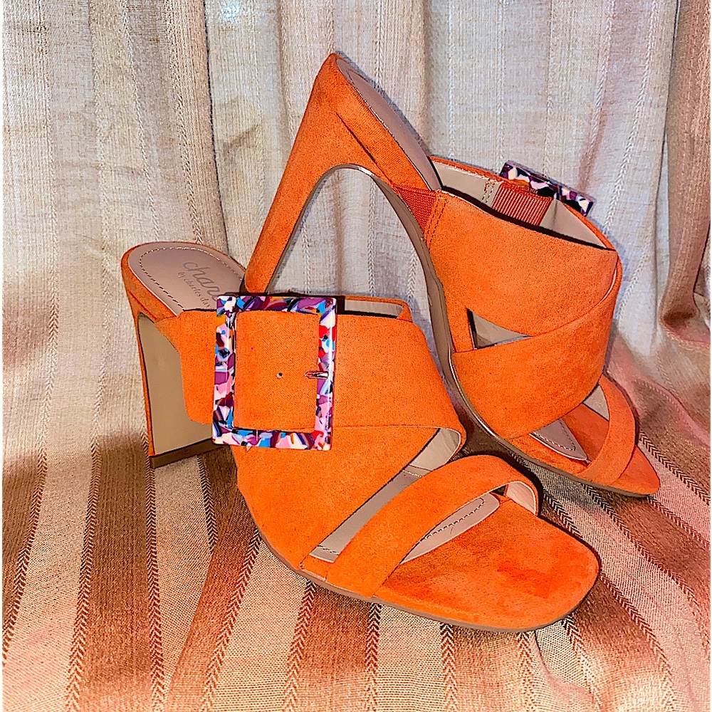 Charles by Charles Davis Gleam Suede Heeled Sandal 5.5